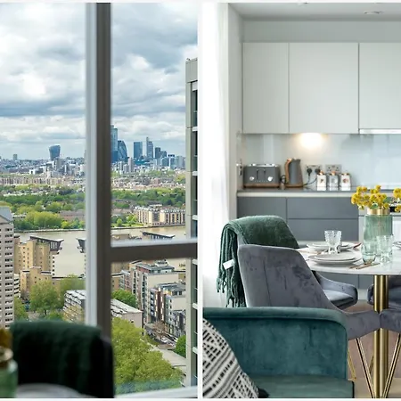Luxurious Spacious 2bed Skyline River Views By Canary Wharf Londen