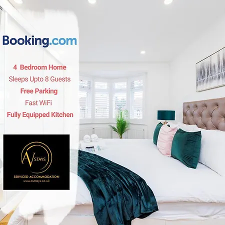 Villa Stylish 4 Bedroom By Av Short Lets With Free Parking *