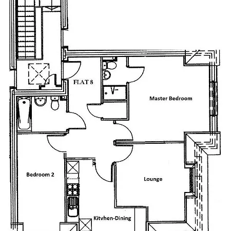 Apartment 2 Bedroom 2 Bathroom 8 Including Free Parking *