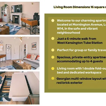 Kensington 1b1b With Sofa Double Bed Max 4 Guests Apartment *