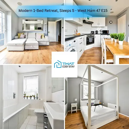 Apartment Cosy 1-Bed E15, Sleeps 4, 1 Min From Tube Station Near O2 Arena