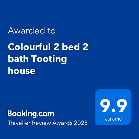 Colourful 2 Bed 2 Bath Tooting House Lägenhet *