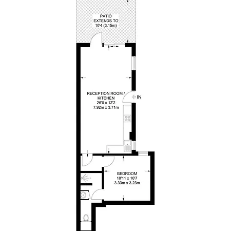 Stylish 1br 1ba Private Patio