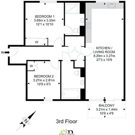 Apartment Modern 2 Bed 2 Bath Flat With Balcony Surrey Quays London